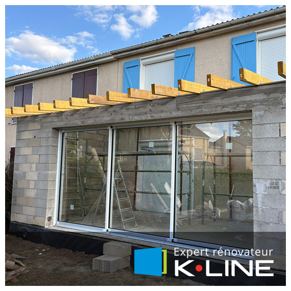 Pose d'un coulissant en aluminium KLINE à Montigny-le-bretonneux Yvelines - La Fermeture Parisienne